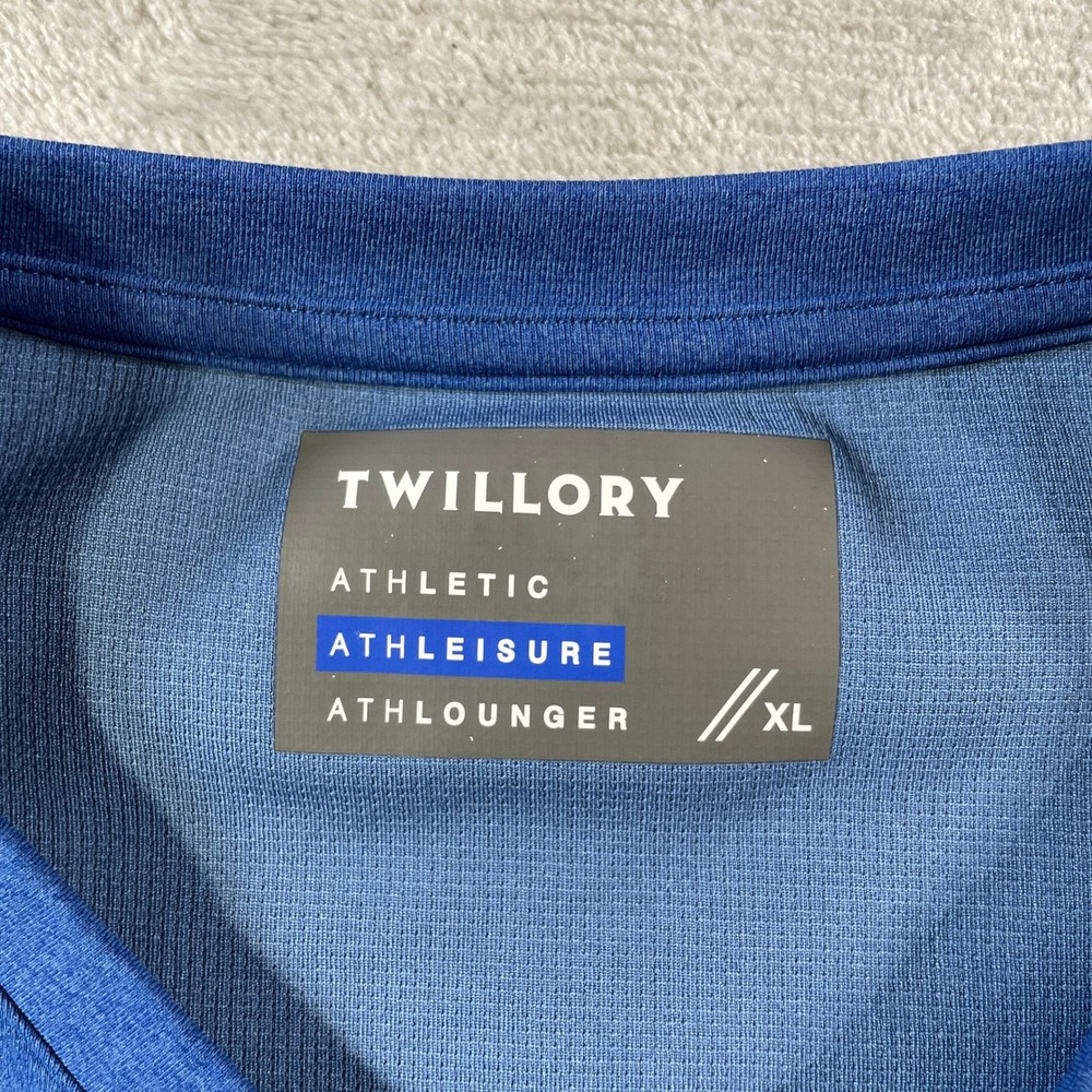 Twillory Athleisure Henley Shirt Mens XL Blue Long Sleeve Performance Athlounger - Picture 2 of 10